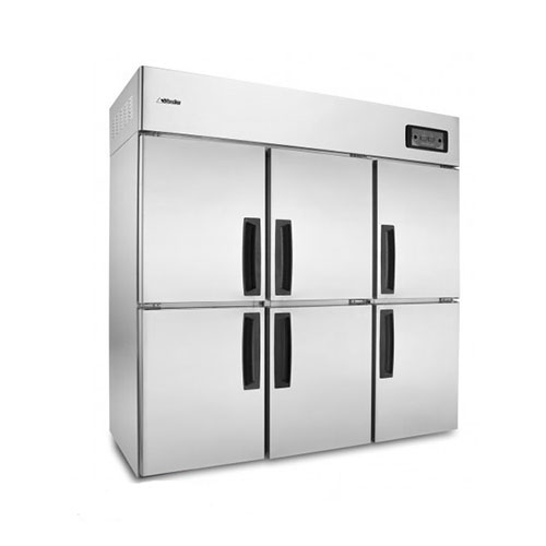 Tủ nửa đông nửa mát công nghiệp inox 6 cánh đứng